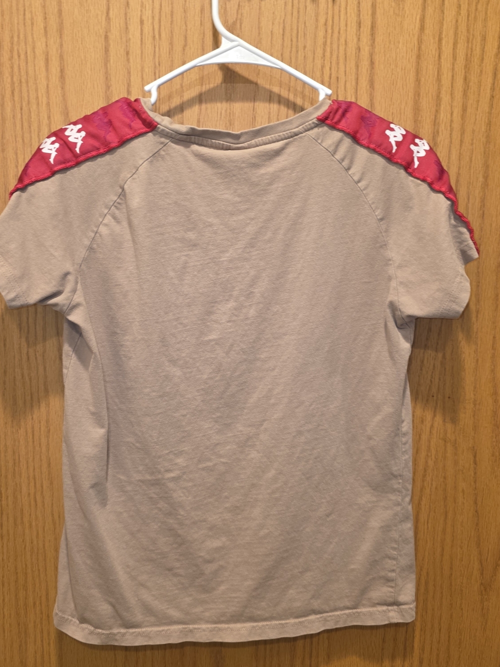 Kappa Taupe Tee with Red Shoulder Detail - Picture 2 of 6